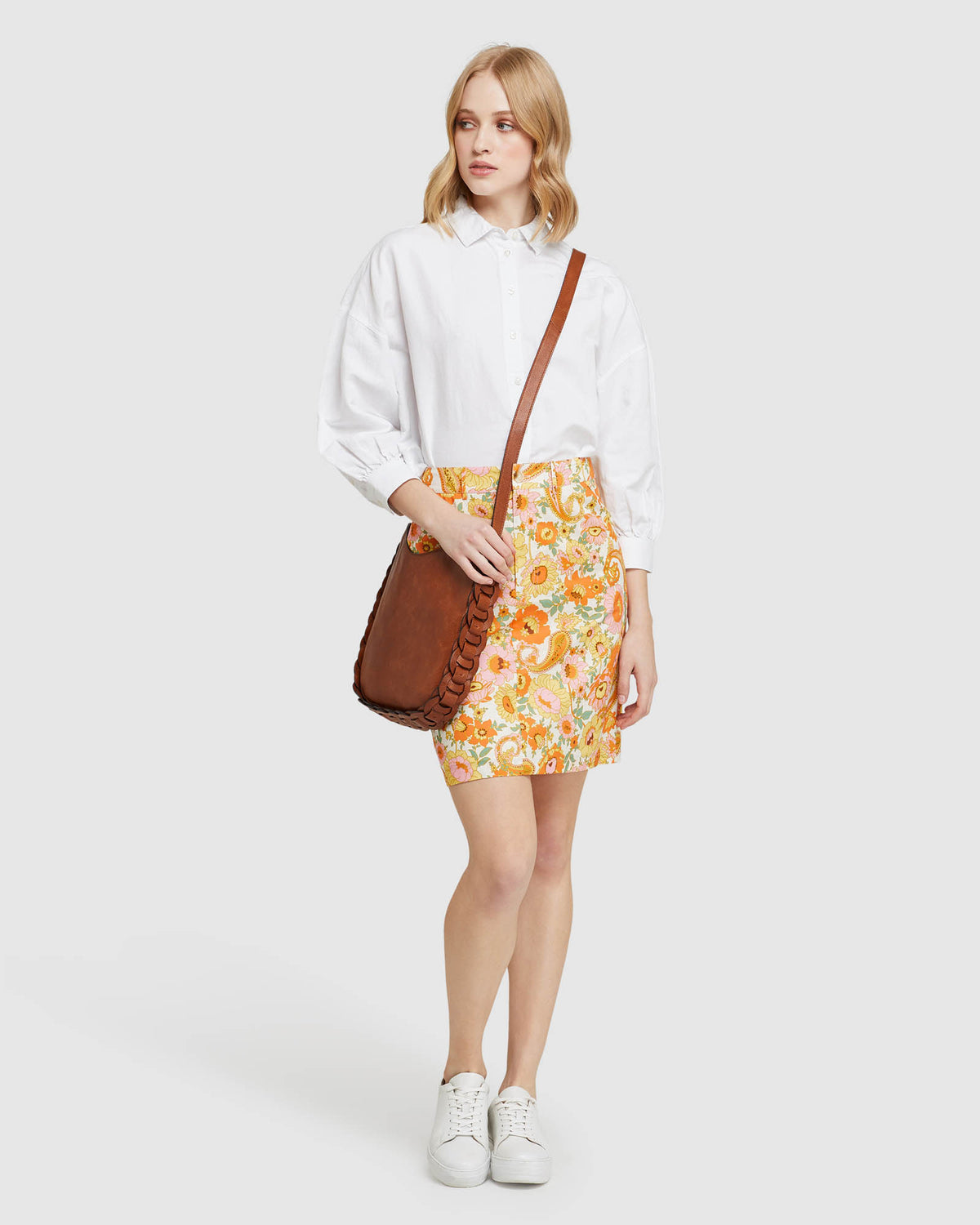 TITO RETRO FLORAL SKIRT PINK/GREEN MULTI