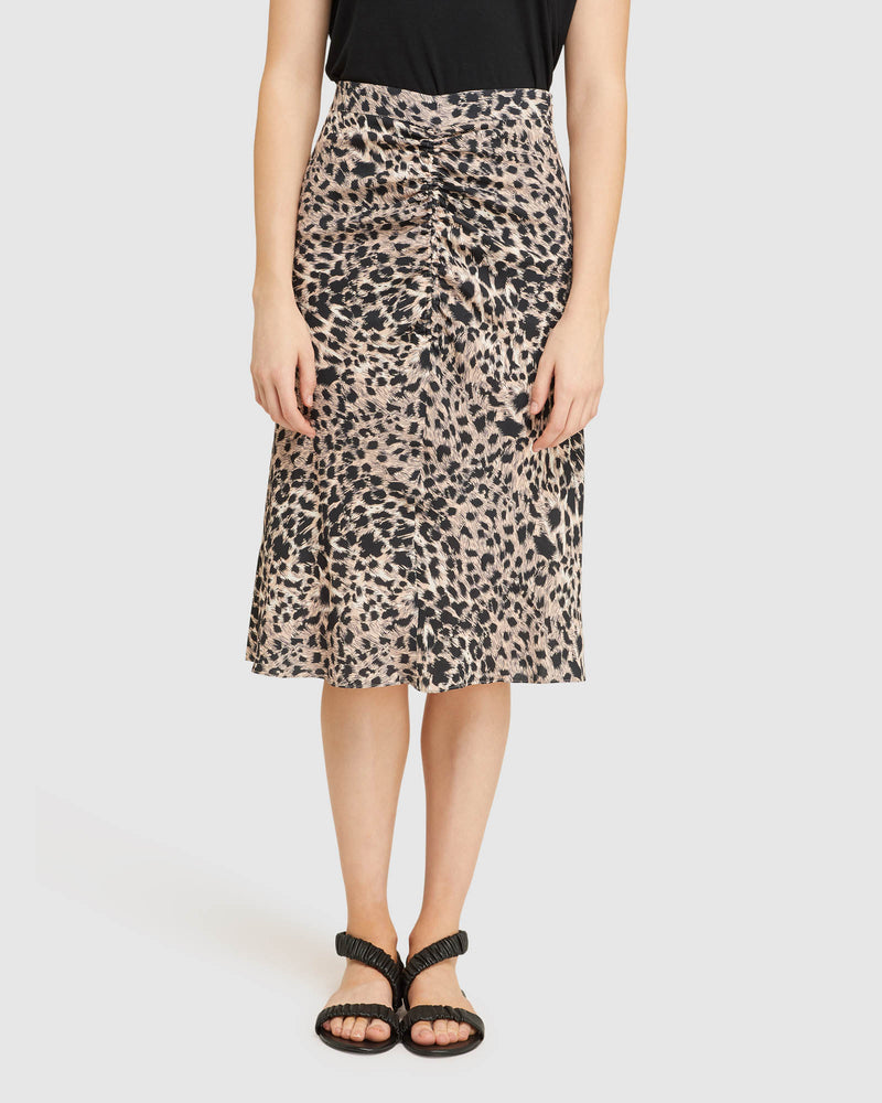 MARCEL ANIMAL PRINT SKIRT NATURAL