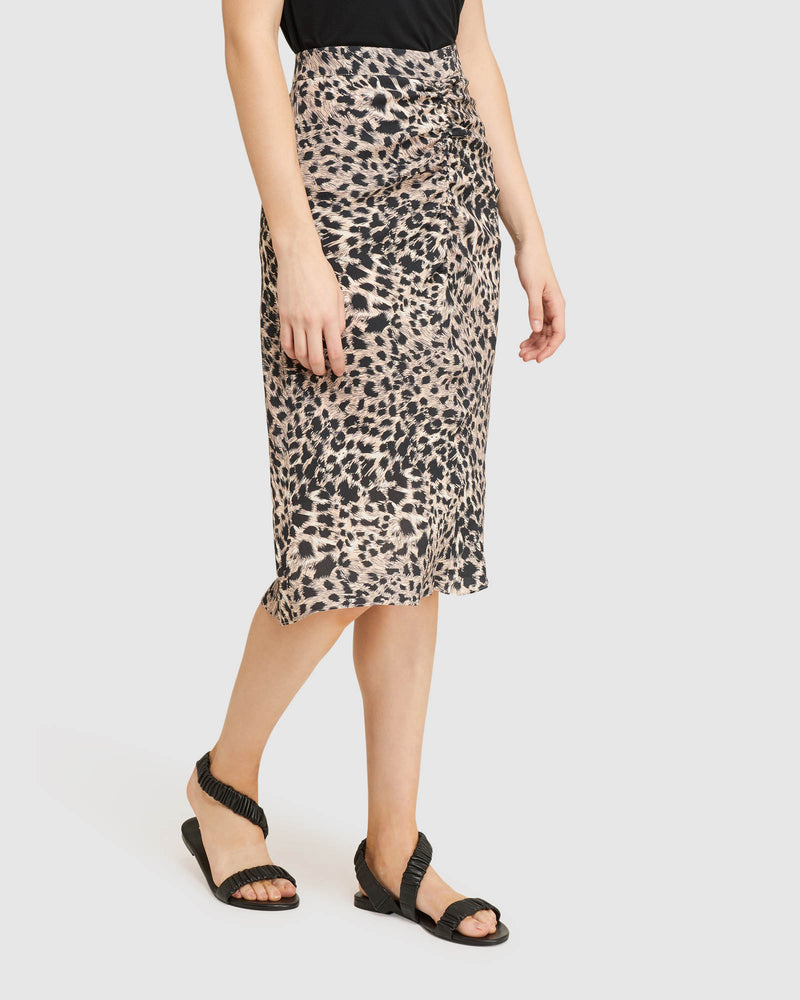 MARCEL ANIMAL PRINT SKIRT NATURAL