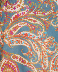 BARRON COTTON PAISLEY MIDI SKIRT BLUE MULTI