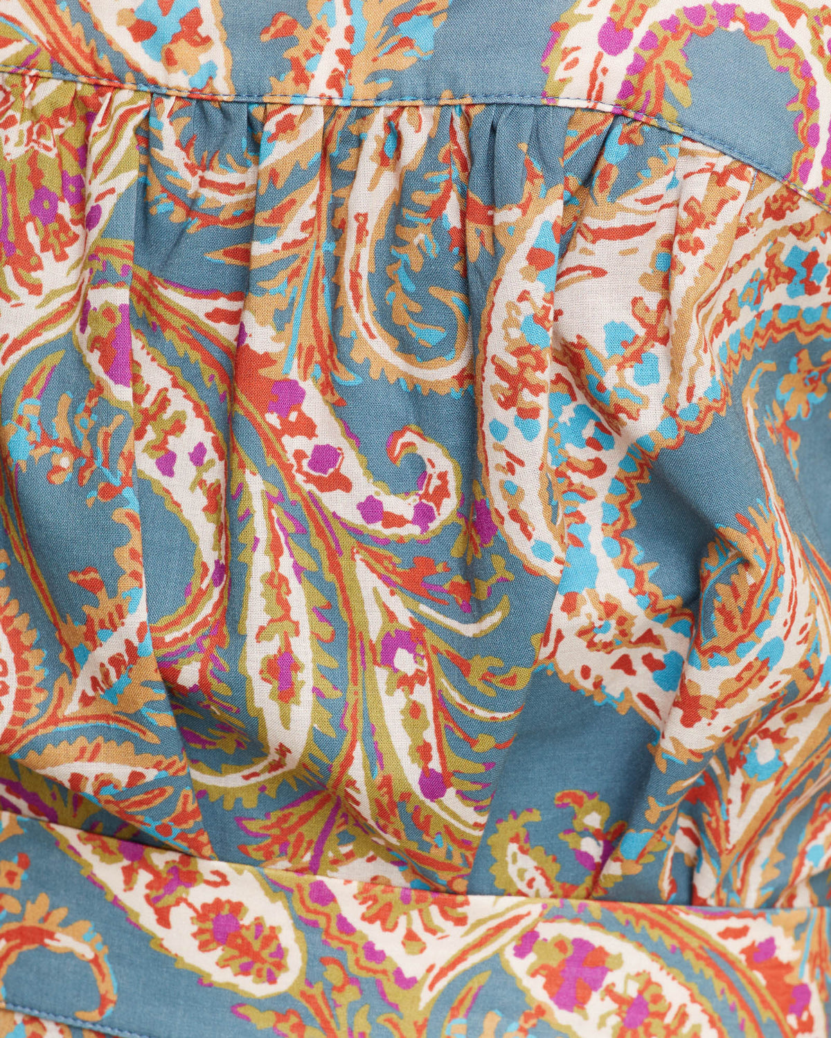 LUCIELLE COTTON PAISLEY PRINT TOP BLUE MULTI