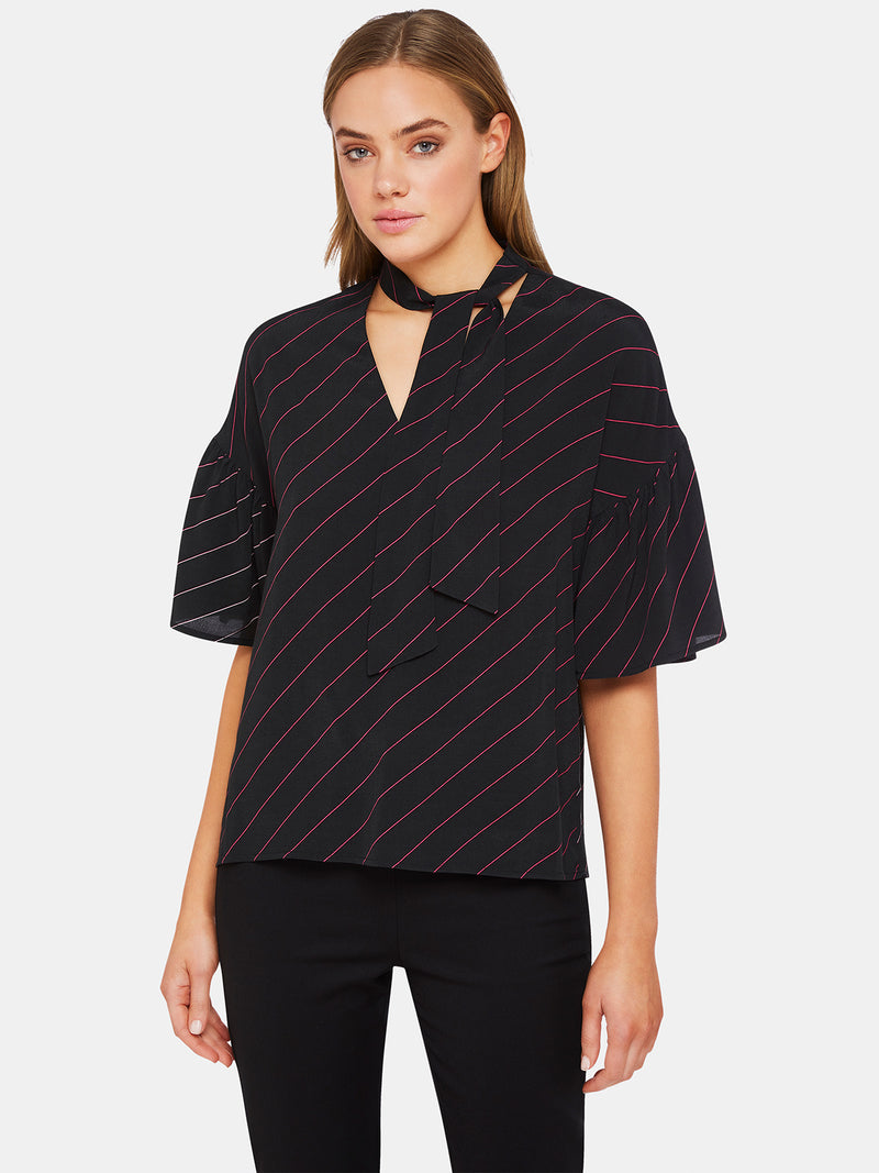 PERSIA SHORT SLEEVE STRIPED BLOUSEX