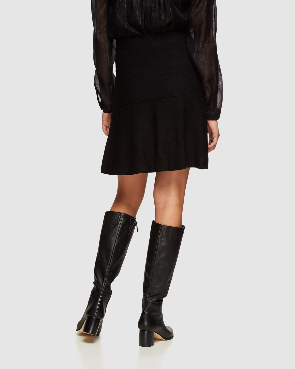 HOLLY METALLIC STRIPE TOP BLACK