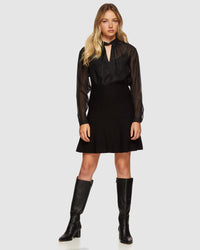 HOLLY METALLIC STRIPE TOP BLACK