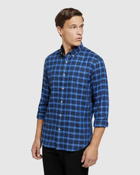 PORTLAND CTTN/LINEN CHECK REGULAR SHIRT MENS SHIRTS