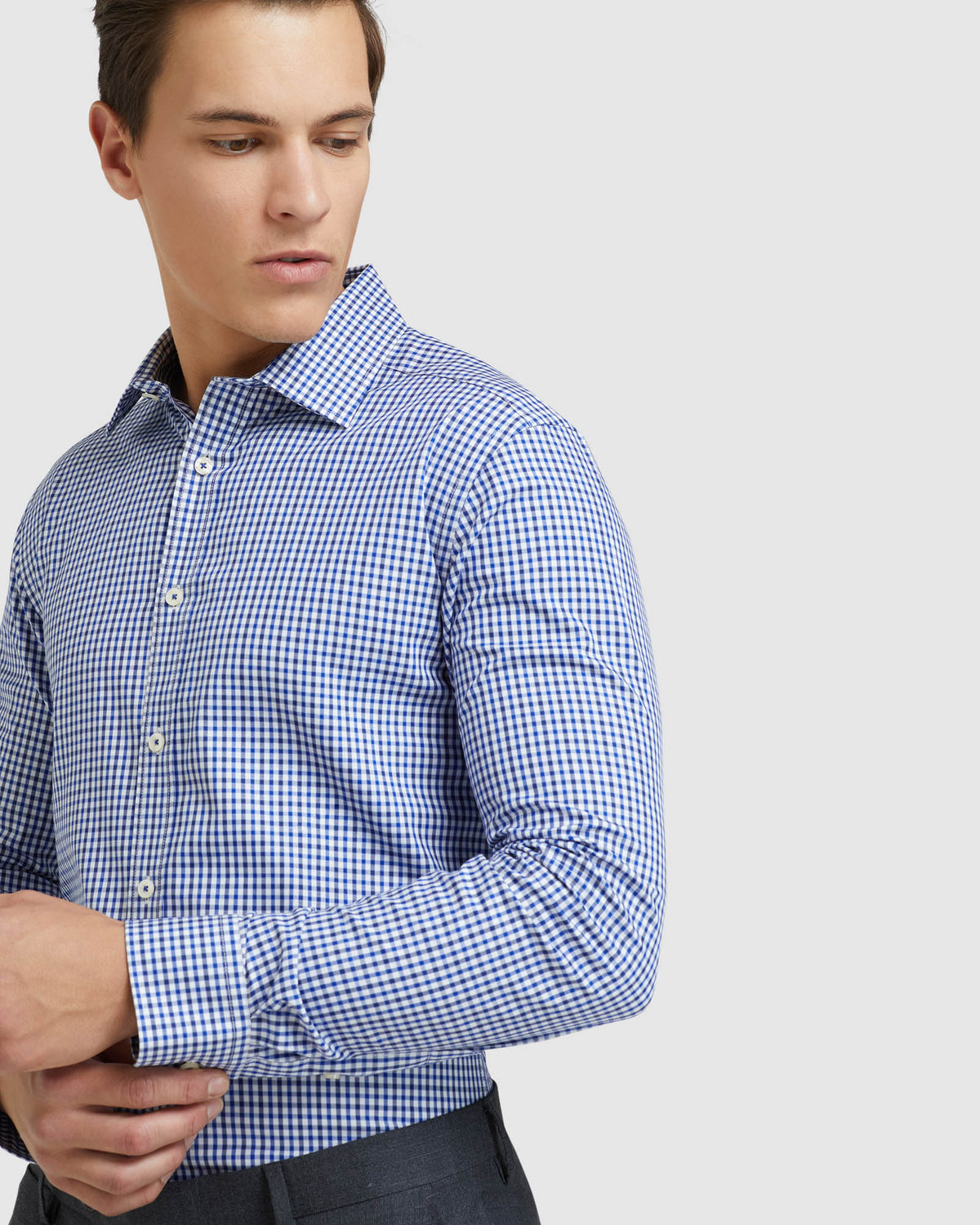 BECKTON CHECKED SHIRT NAVY