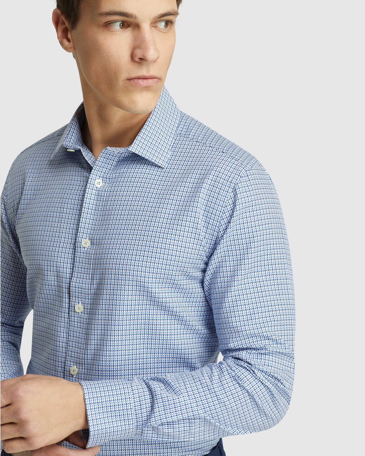 BECKTON DOBBY SHIRT BLUE