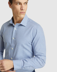 BECKTON DOBBY SHIRT BLUE
