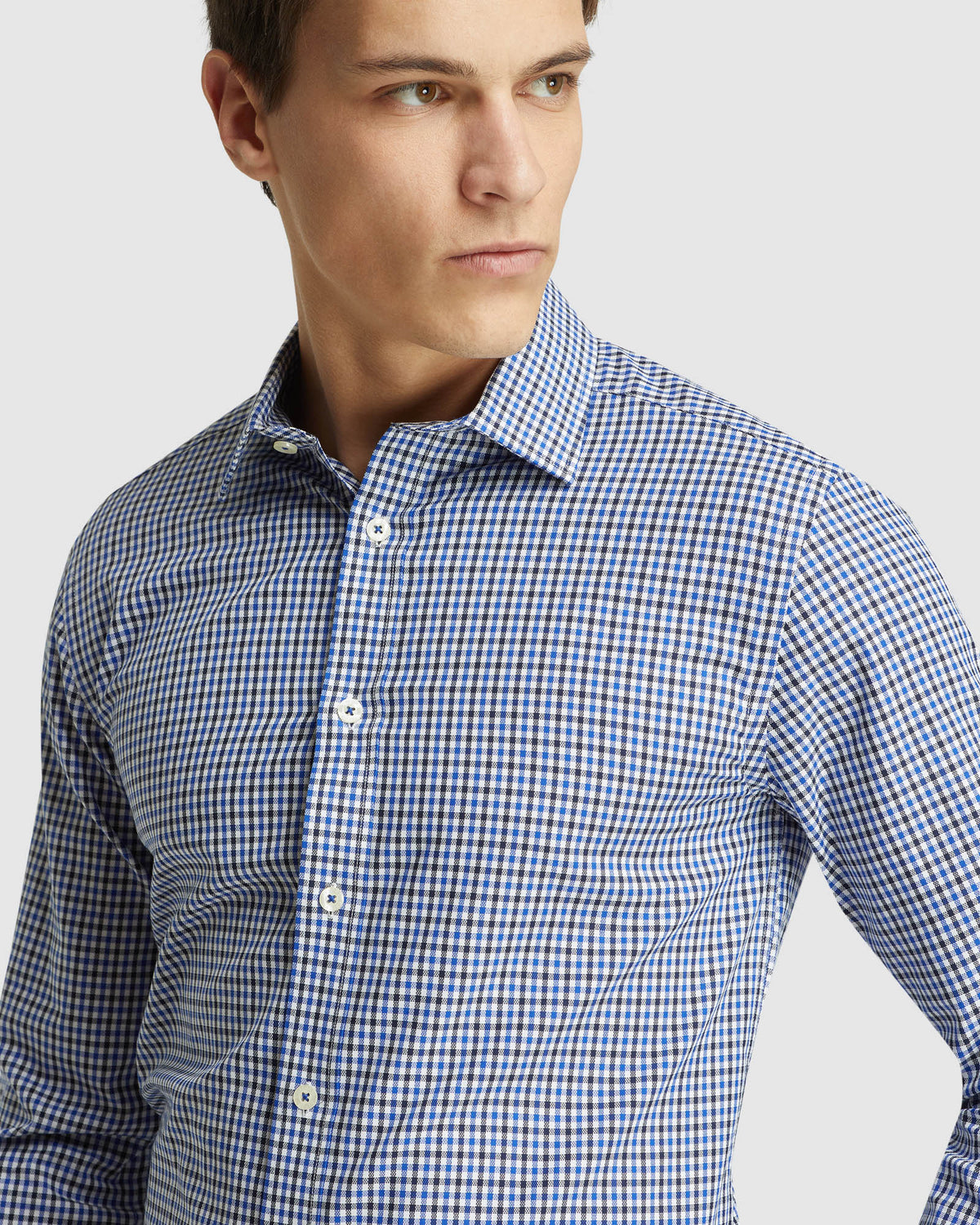 BECKTON CHECKED SHIRT NAVY