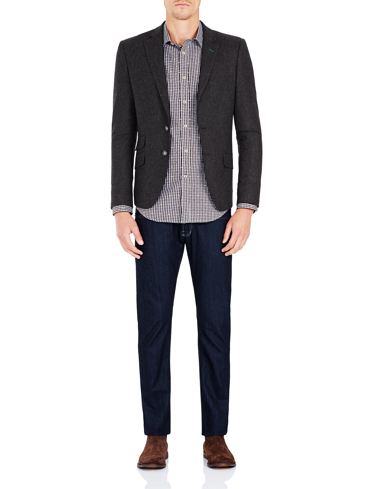 KENTON SLIM FIT SHIRT BROWN