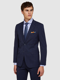 AUDEN ECO CHECKED SUIT JACKET NAVY