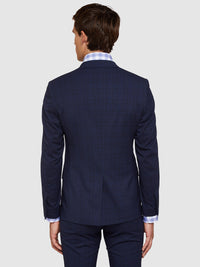 AUDEN ECO CHECKED SUIT JACKET NAVY