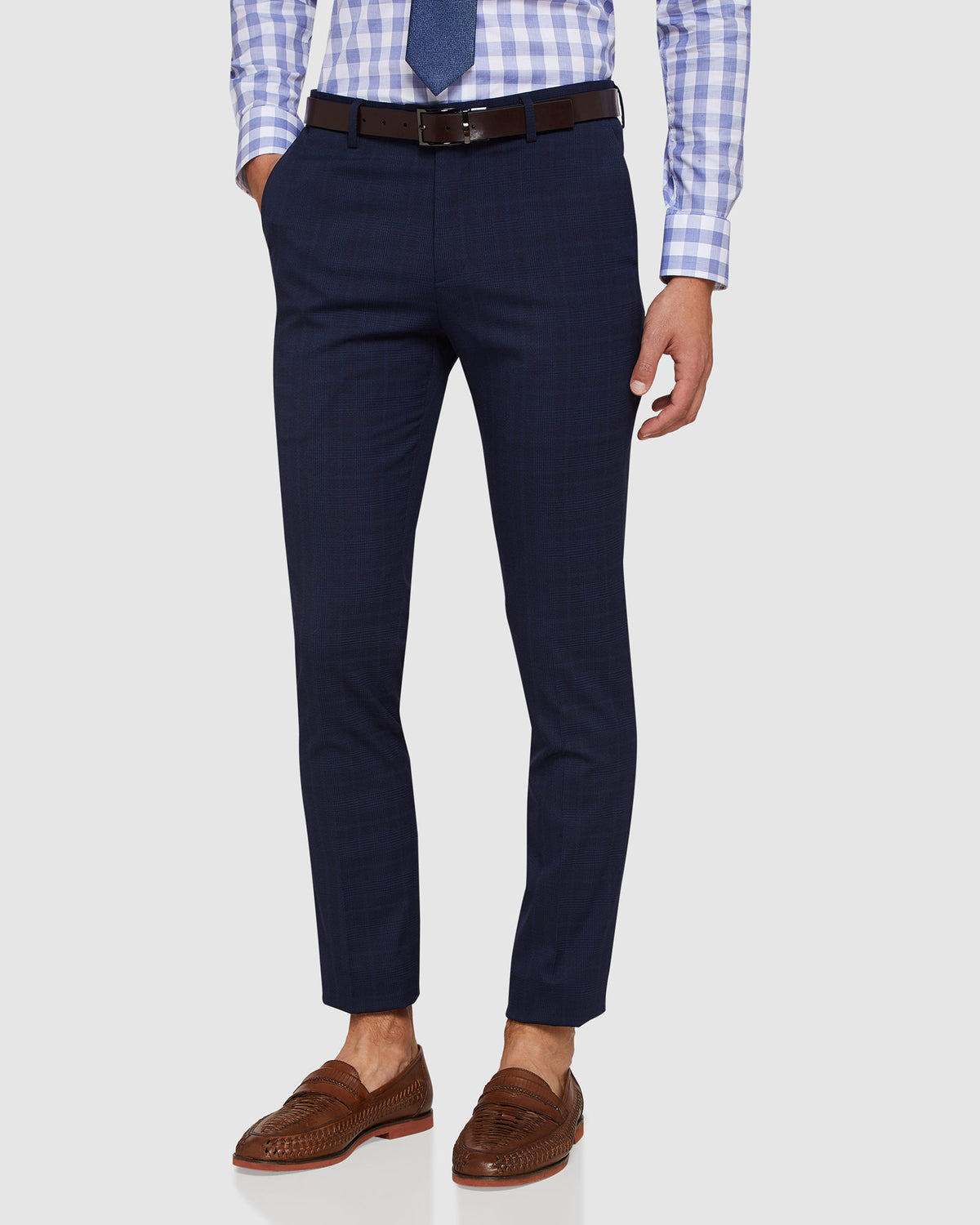 AUDEN ECO CHECKED SUIT TROUSERS