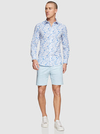 KENTON FLORAL PRINTED SHIRT WHITE/BLUE