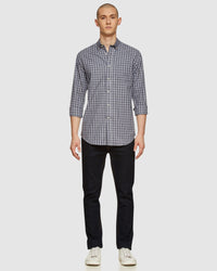 STRATTON CHECKED REGULAR FIT SHIRT GREY/NAVY